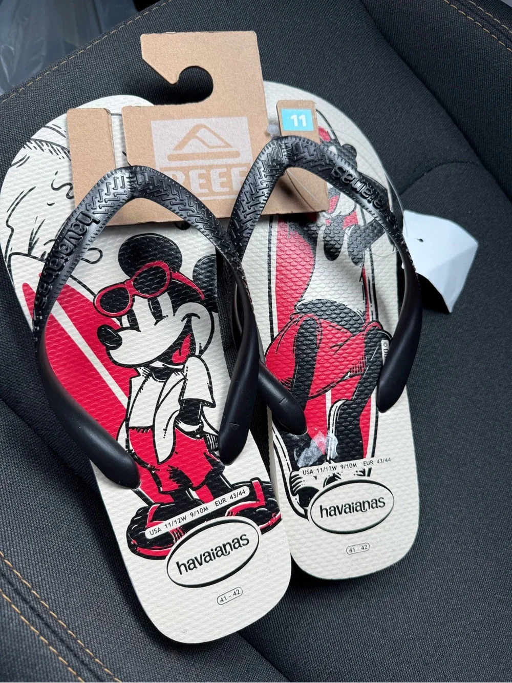Havaianas Mickey Mouse Black & Red Flip Flops